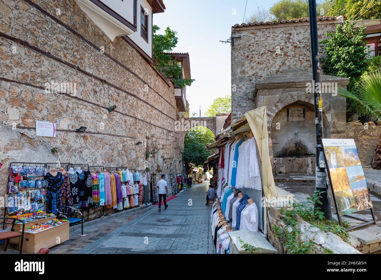 Antalya, Turkey October 2021 Antalya old town Kaleici district street