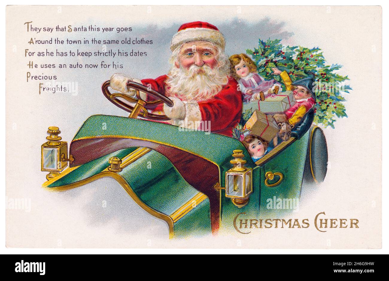 Vintage victorian Christmas postcard Stock Photo