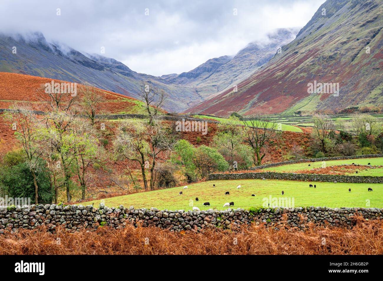 Black Sail Pass from Mosedale in the Lake District in Cumbria, England Stock Photo