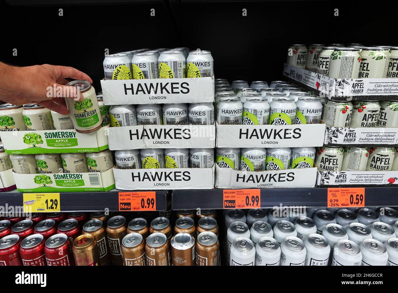 Drinks in supermarket Stock Photo
