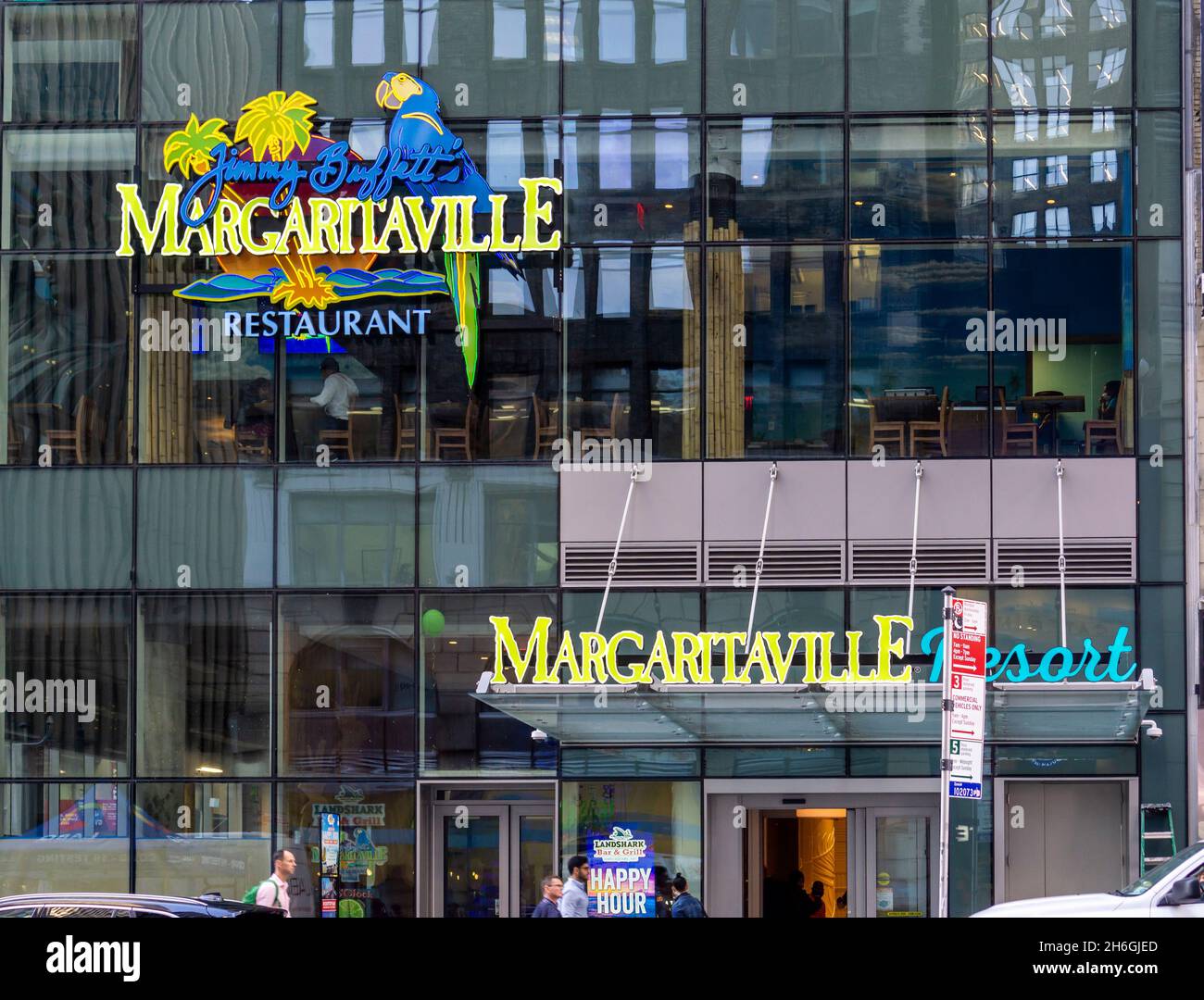 Home of the new outpost of Jimmy Buffett’s Margaritaville chain of restaurants/hotels in Times Square in New York, seen on Wednesday, November 10, 2021. The chain has 32 restaurants in eight countries. (© Richard B. Levine) Stock Photo