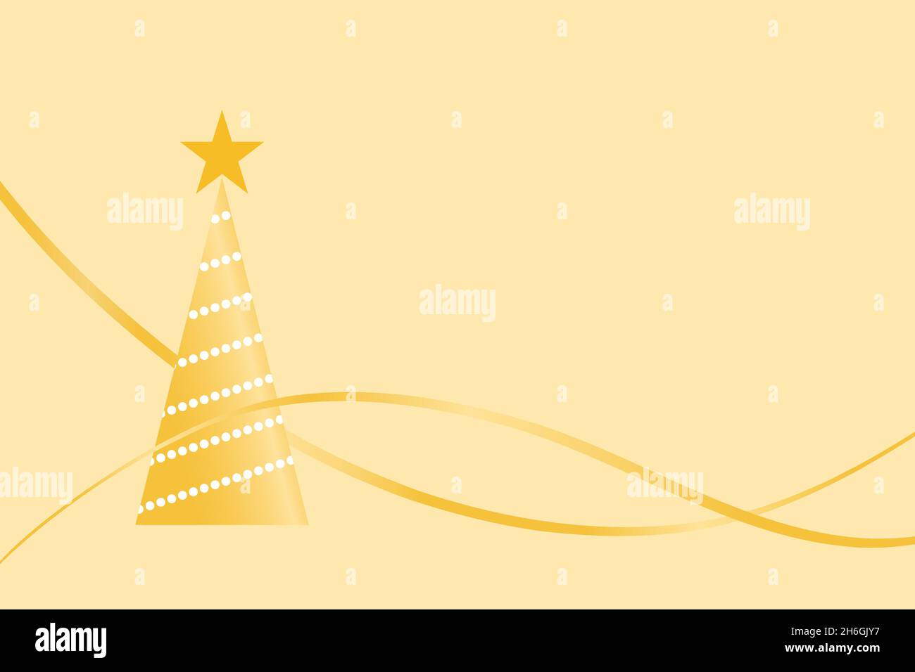 Modern golden Christmas tree with star - Vector Illustration Stock ...