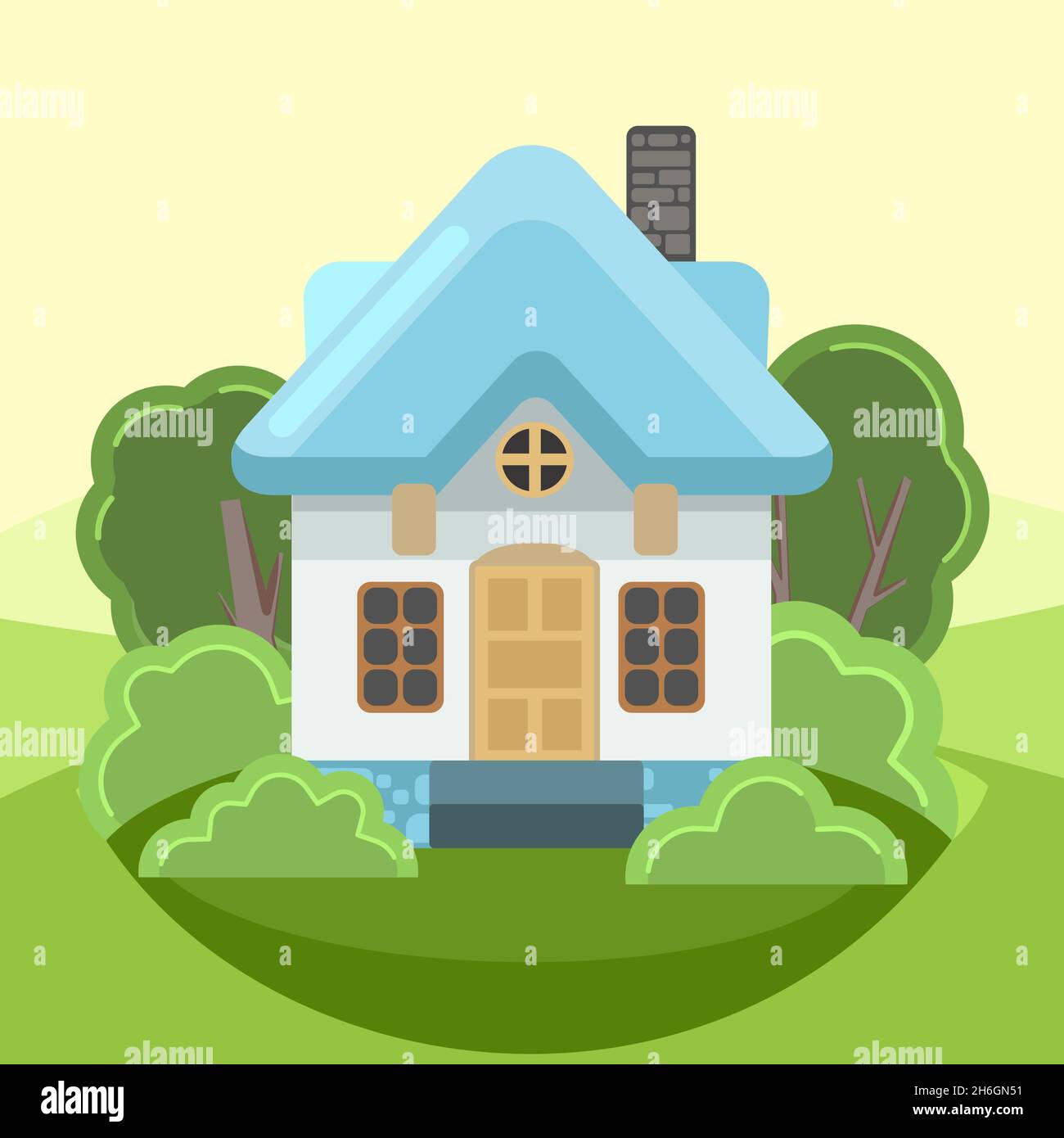 Cartoon House White Walls