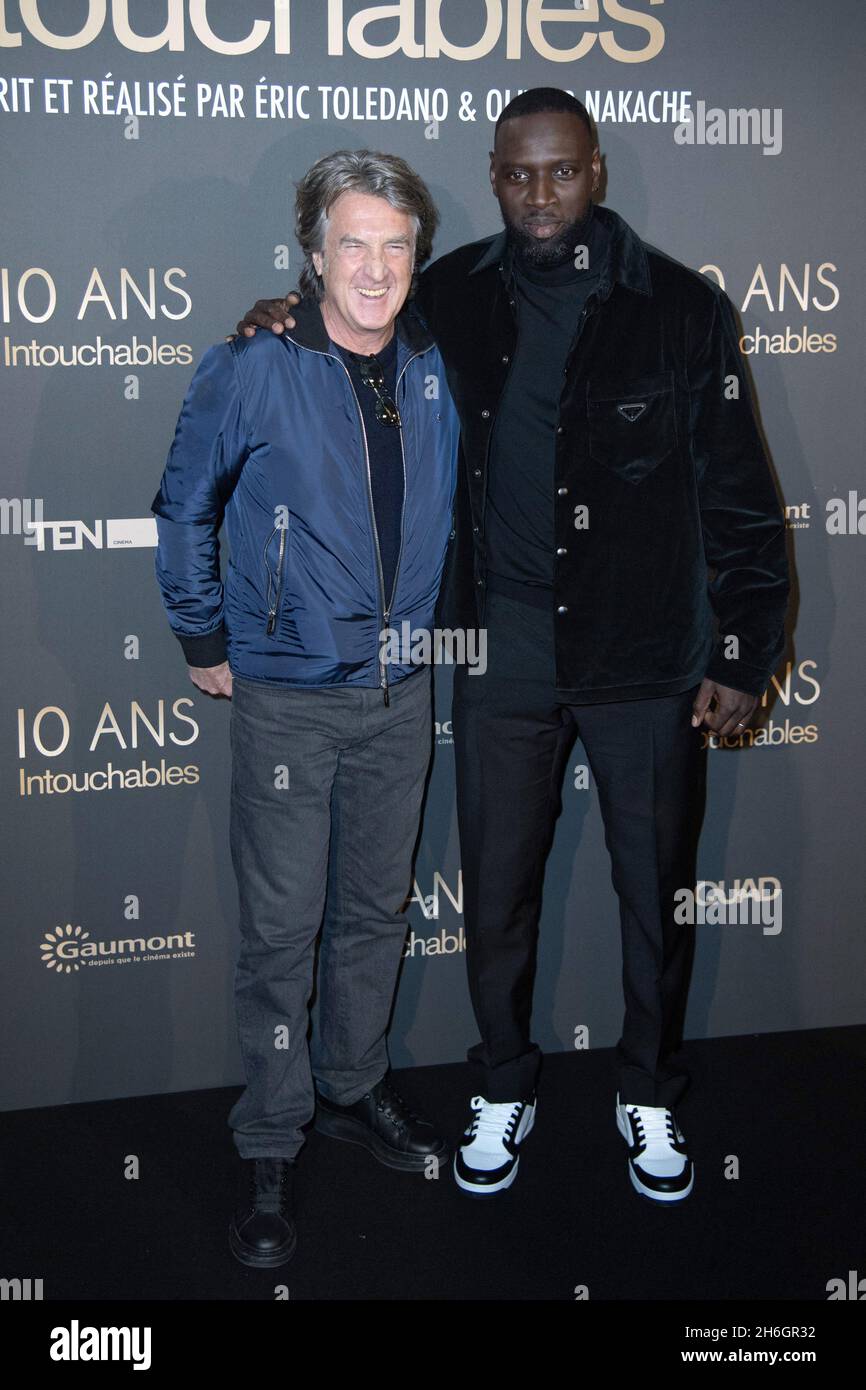 Francois Cluzet and Omar Sy attending the 10th Anniversary of the Film Intouchables at the UGC Normandie cinema in Paris, France on November 15, 2021. Photo by Aurore Marechal/ABACAPRESS.COM Stock Photo