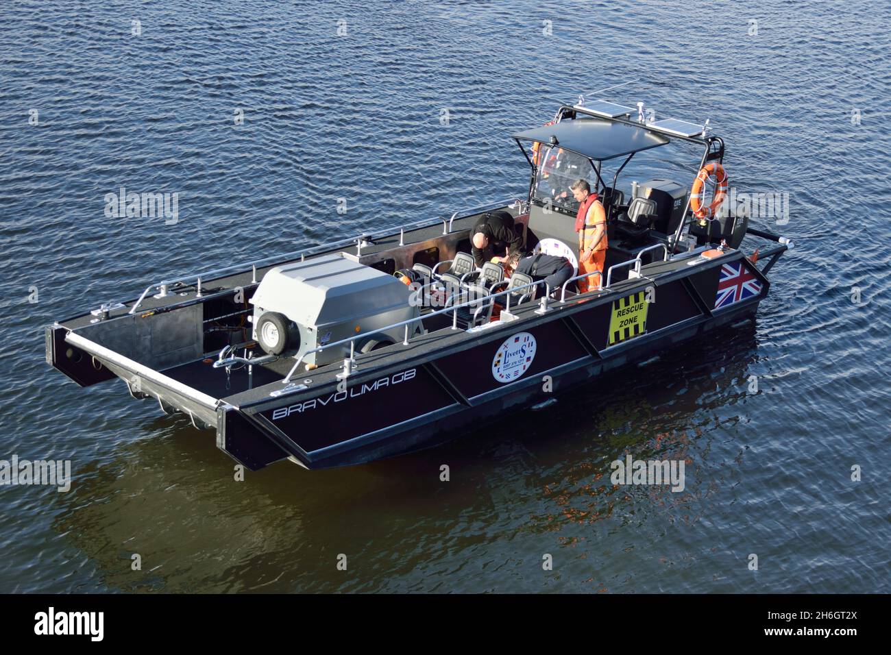 Landing Craft BRAVO LIMA GB operated by Livetts Group seen operating in London Stock Photo