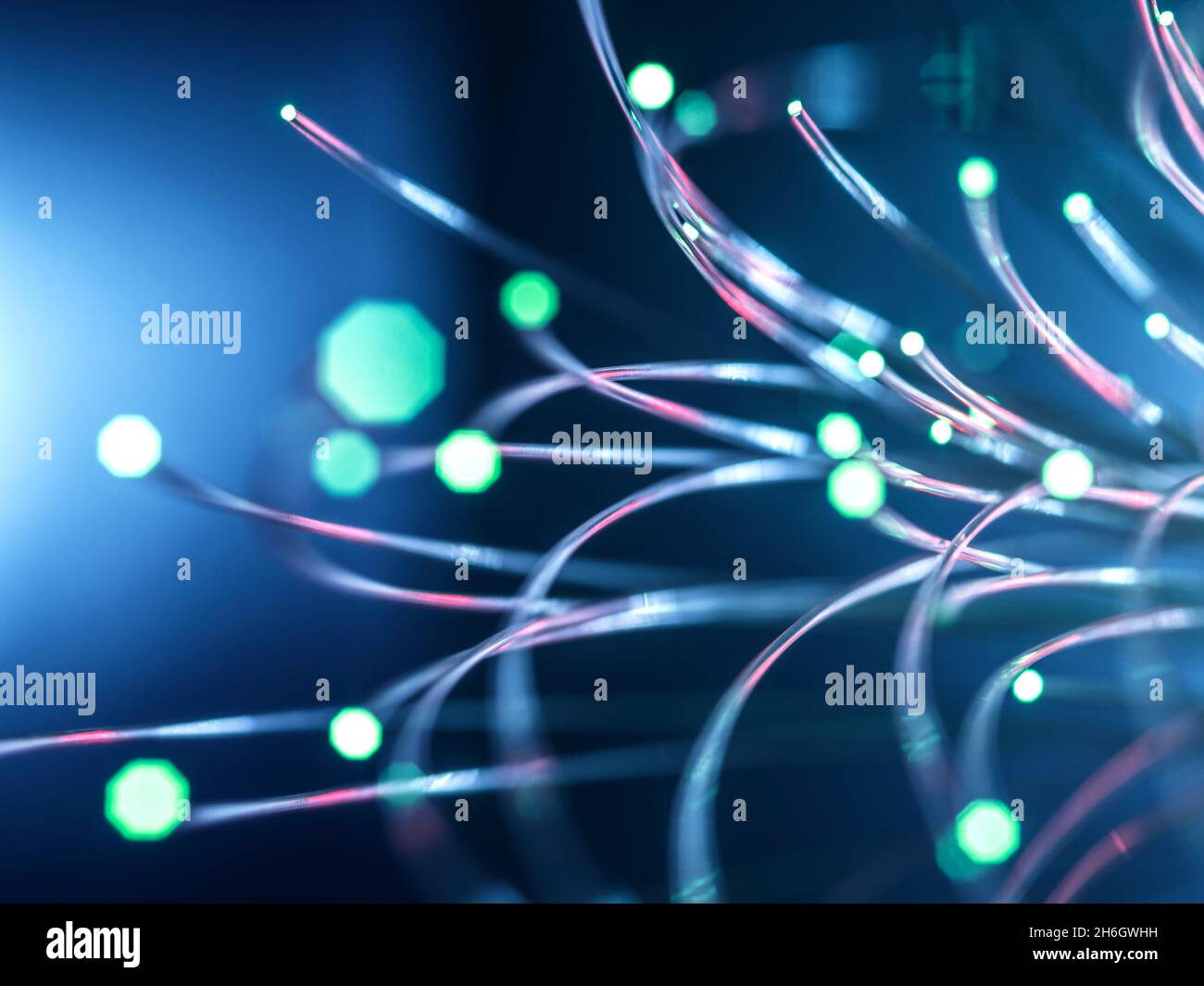 Data Transfer, Fibre optics carrying data through the Stock