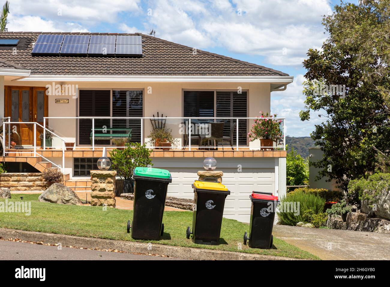 Sydney home in BILGOLA PLATEAU, wheelie bins placed outside for council
