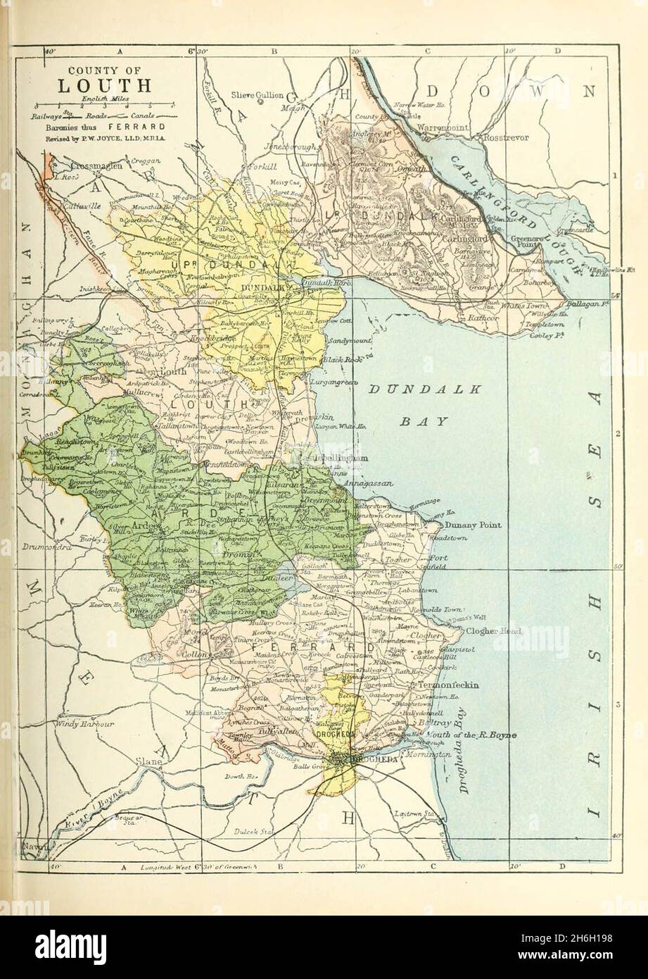 Map of the baronies of County Louth in Ireland Stock Photo