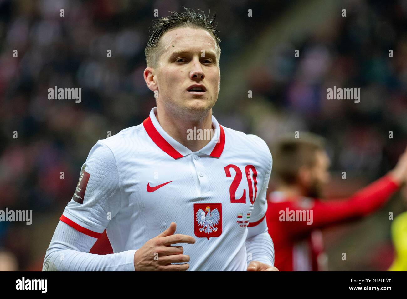Warsaw, Poland. 16th Nov, 2021. Piotr ZIELINSKI of Poland during the 2022 FIFA World Cup Qualifier Group I match between Poland and Hungary at PGE National Stadium in Warsaw, Poland on November 15, 2021 (Photo by Andrew SURMA/ Credit: Sipa USA/Alamy Live News Stock Photo