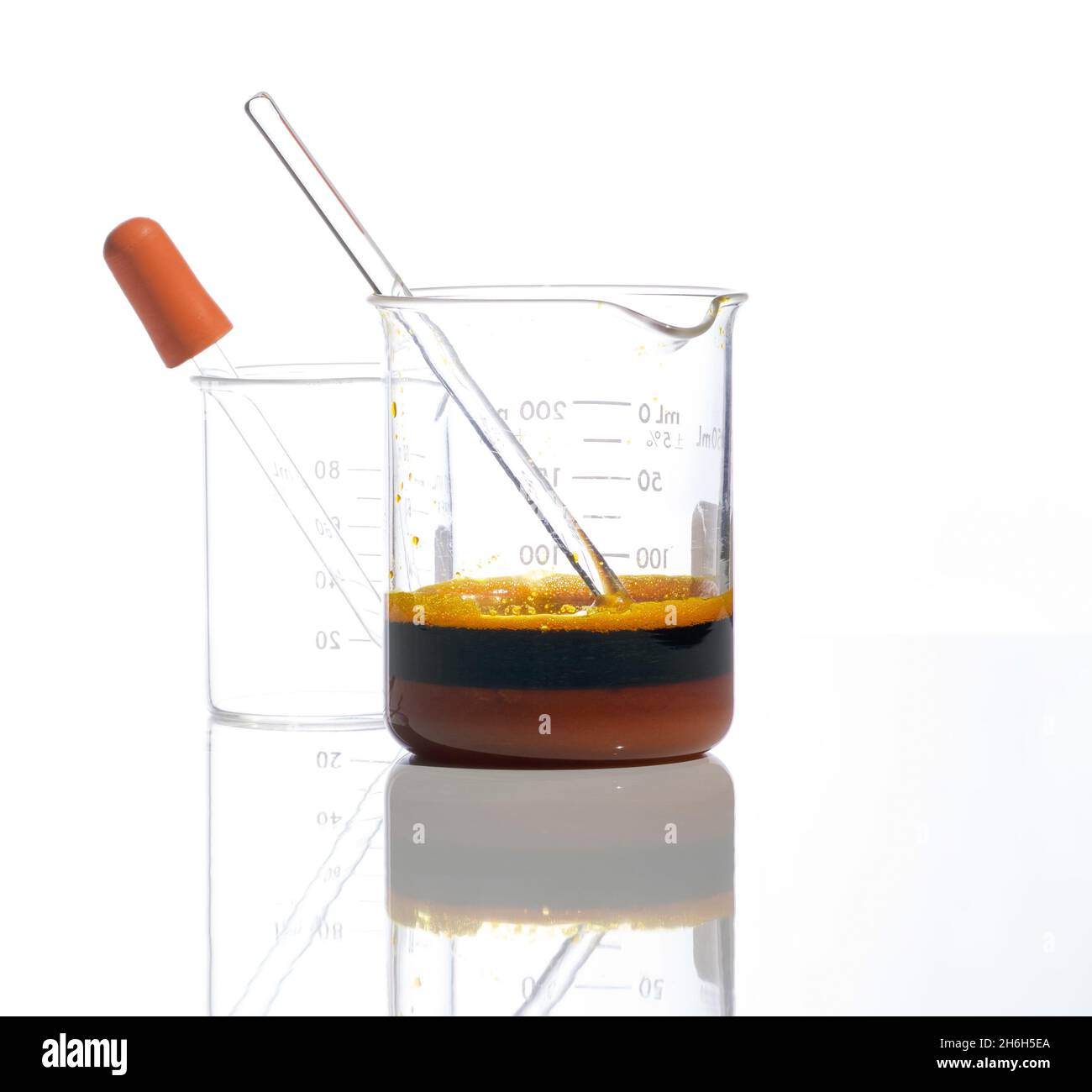 Closeup chemical ingredient on white laboratory table. Ferric Chloride