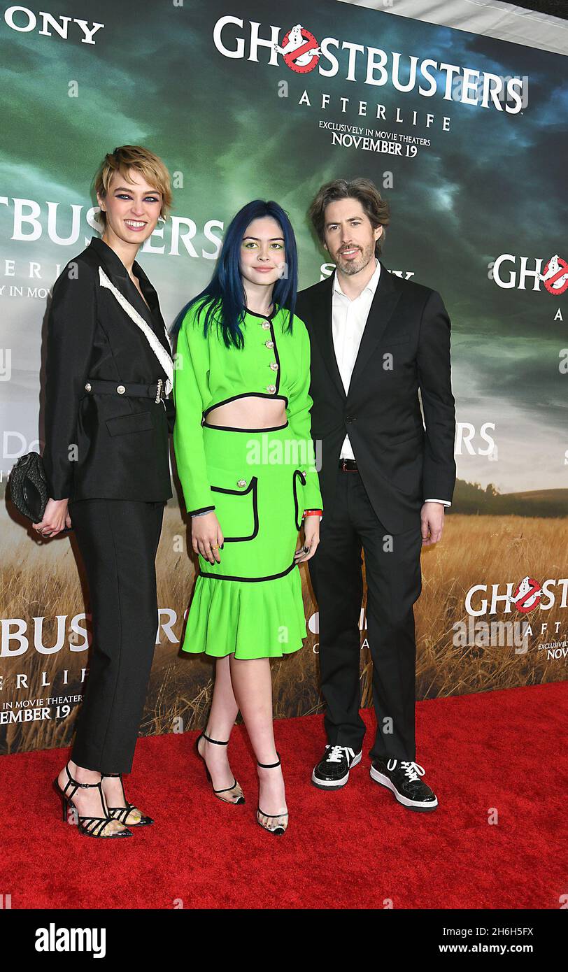 Director Jason Reitman and daughter Josephine Reitman and girlfriend Madison Ritland attend the "Ghostbusters:Afterlife" Movie Premiere on November 15, 2021 at AMC Lincoln Square in New York, New York, USA  Robin Platzer/ Twin Images/ SIPA USA Stock Photo
