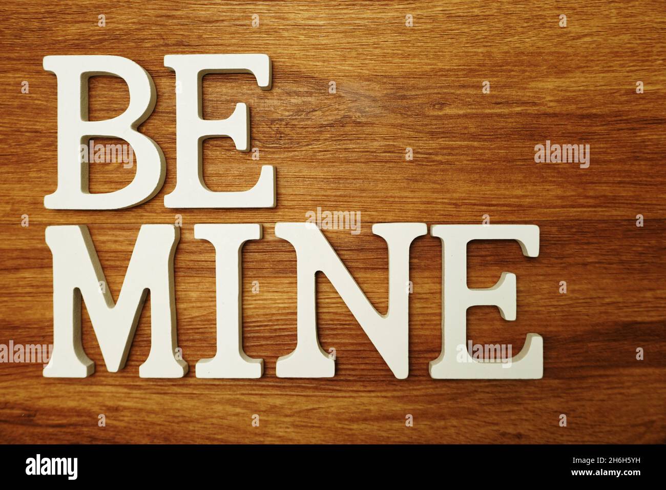 Be Mine New Jobs Word Alphabet Letters On Wooden Background Stock Photo Alamy