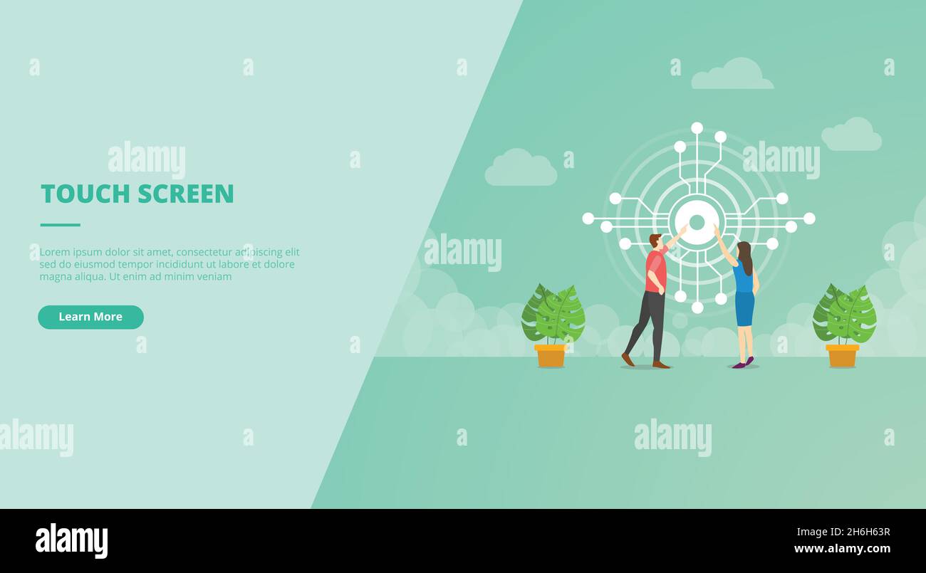 touch screen technology concept for website landing homepage template ...