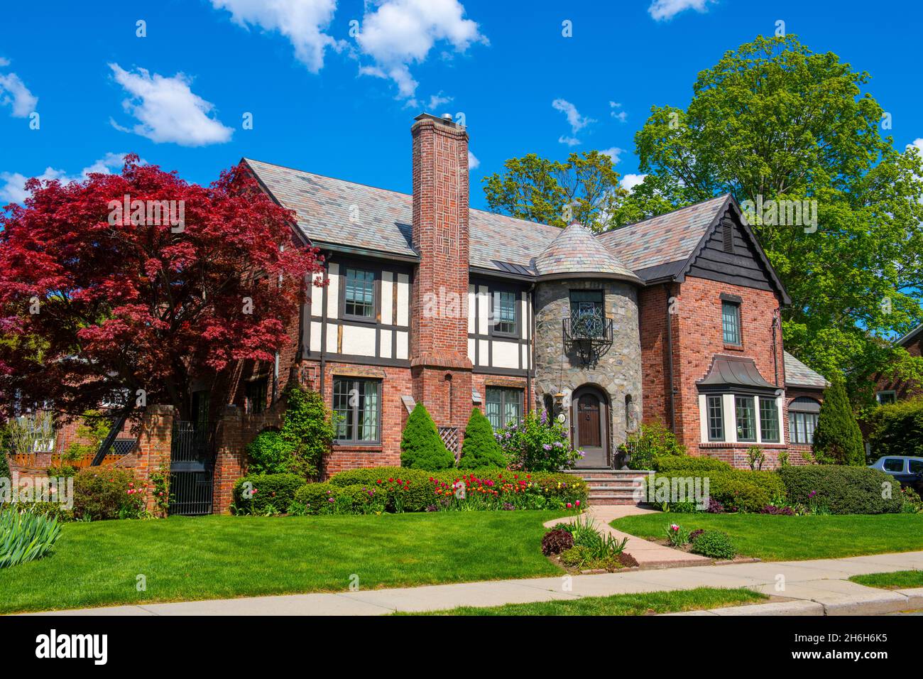 Historic residential house at 61 Park Street in village of Newton