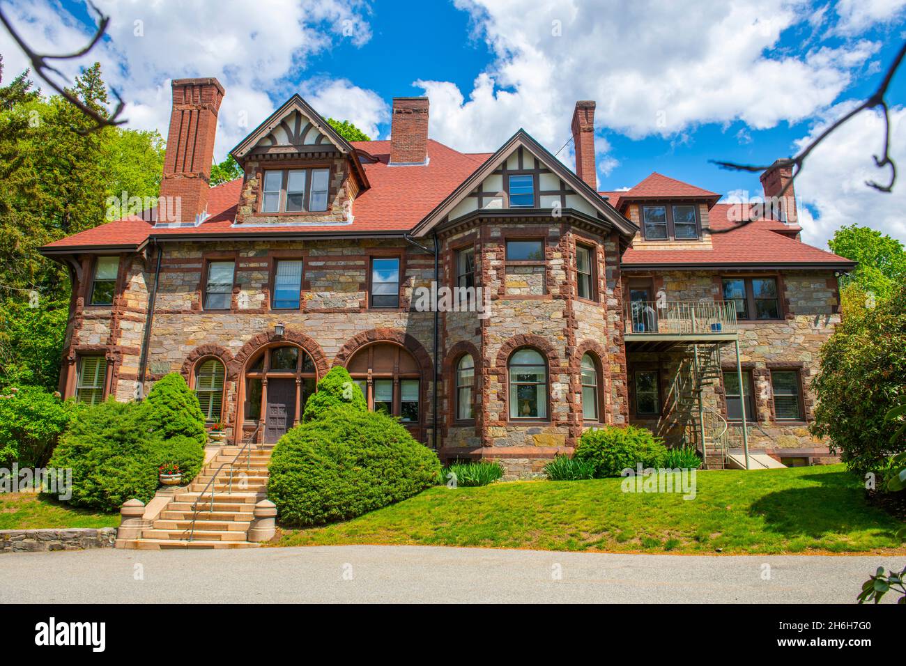 Prescott Estate is a historic house with Medieval Revival built in 1885 at 770 Centre Street in