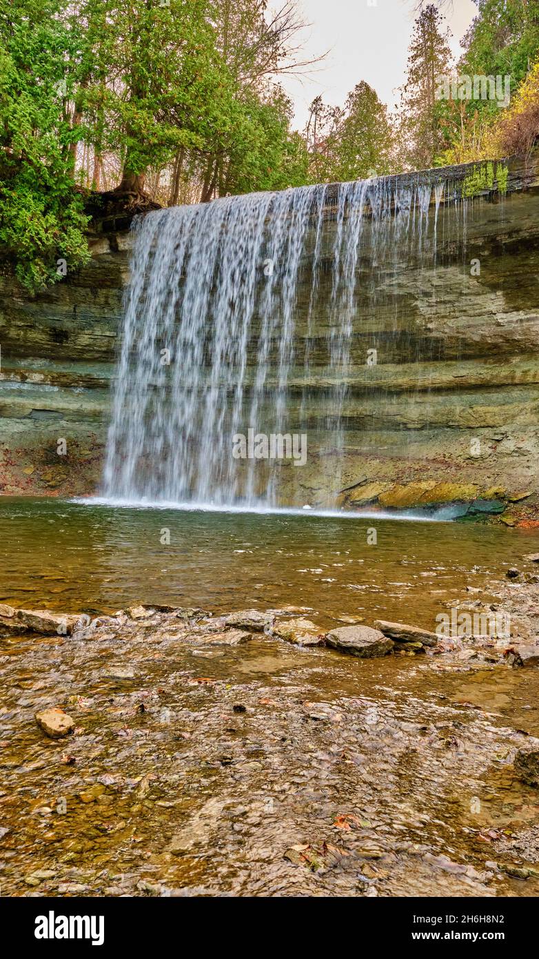 Bridal Veil Falls are located near the Town of Kagawong Ontario Canada on Manitoulin Island in
