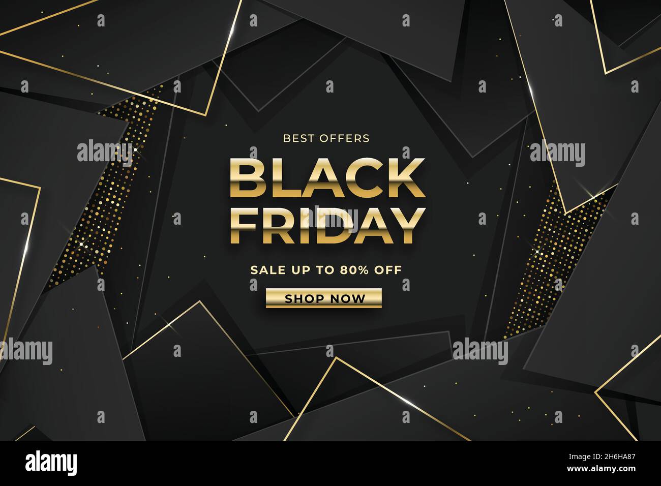 realistic polygonal black friday background vector design illustration Stock Vector