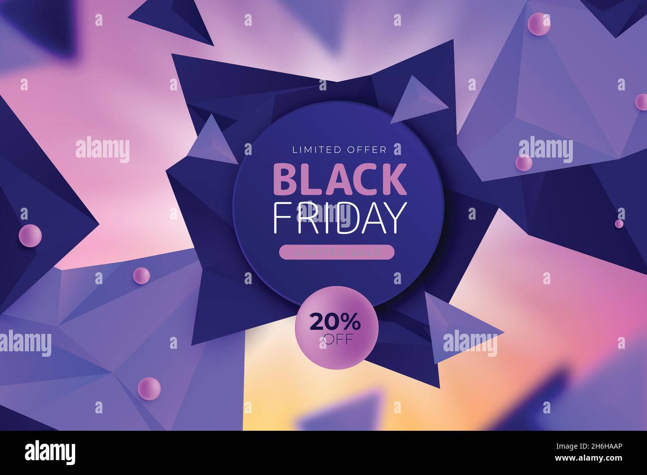 realistic polygonal black friday background vector design illustration Stock Vector