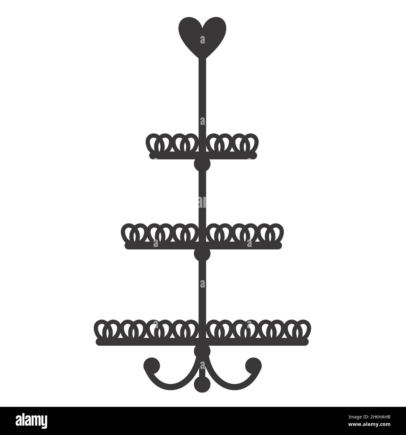 Stand cake in flat icon style. Empty tray for fruit and desserts ...