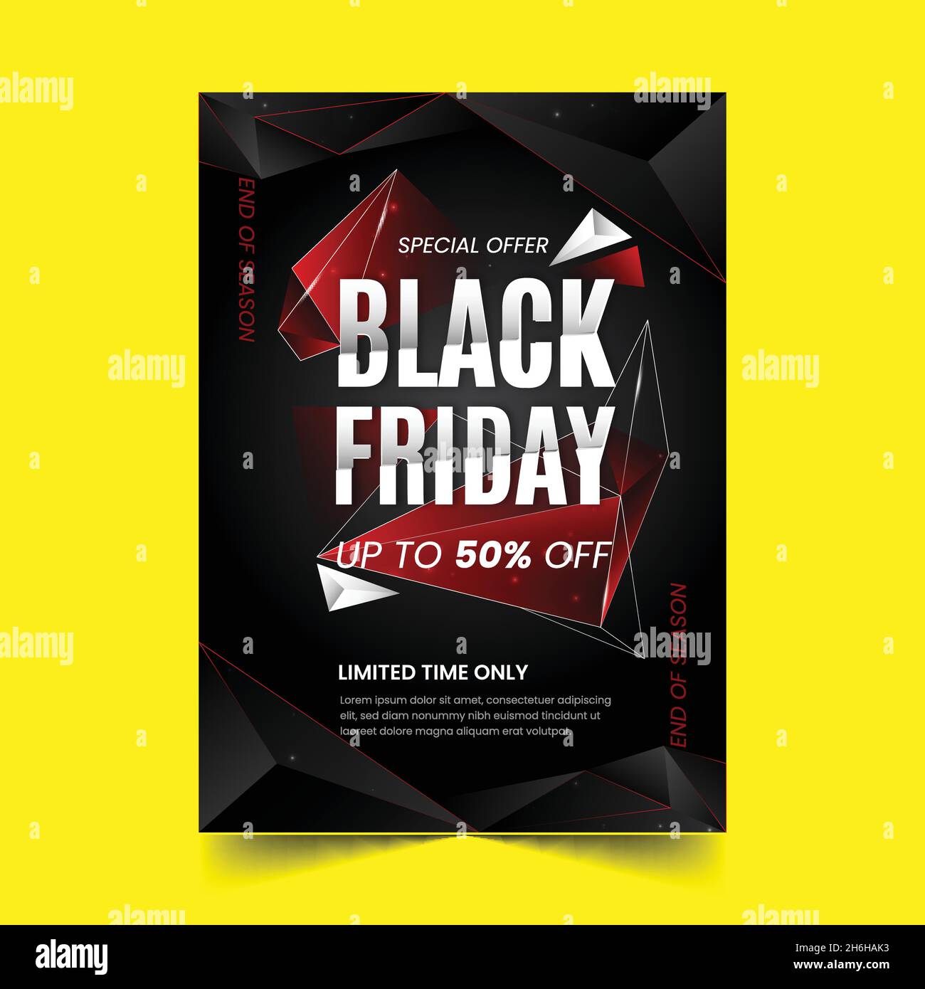 gradient polygonal black friday vertical poster template vector design illustration Stock Vector