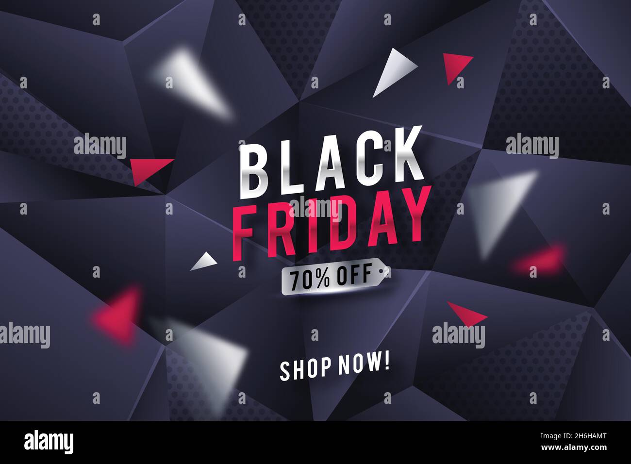 realistic polygonal black friday background vector design illustration Stock Vector