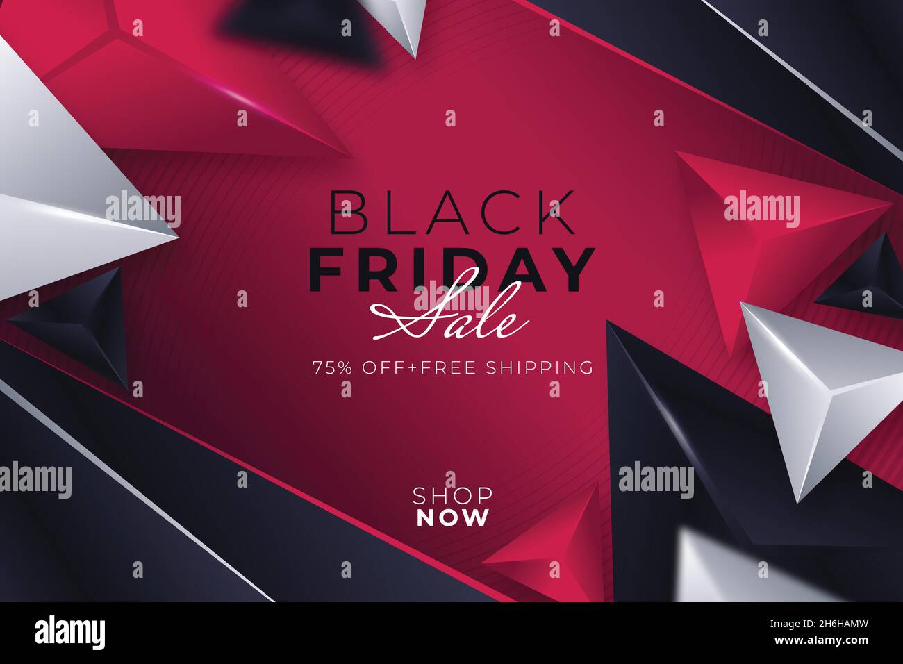 realistic polygonal black friday background vector design illustration Stock Vector