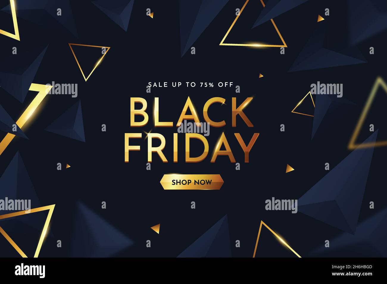 realistic polygonal black friday background vector design illustration Stock Vector