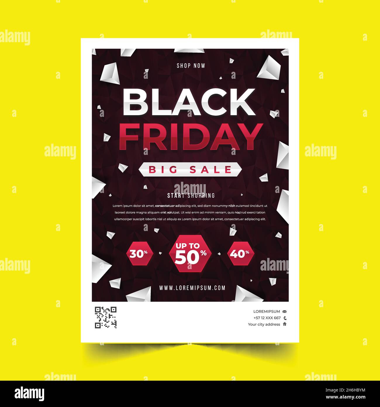 gradient polygonal black friday vertical poster template vector design illustration Stock Vector