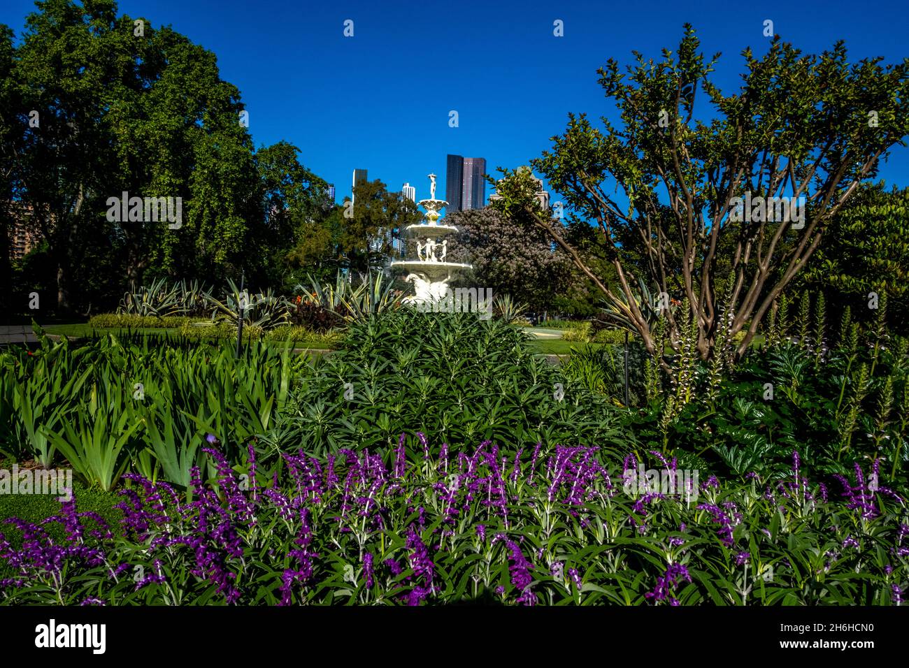 The Hochgurtel Fountain in the Carlton Gardens, Melbourne, Victoria, Australia. Stock Photo