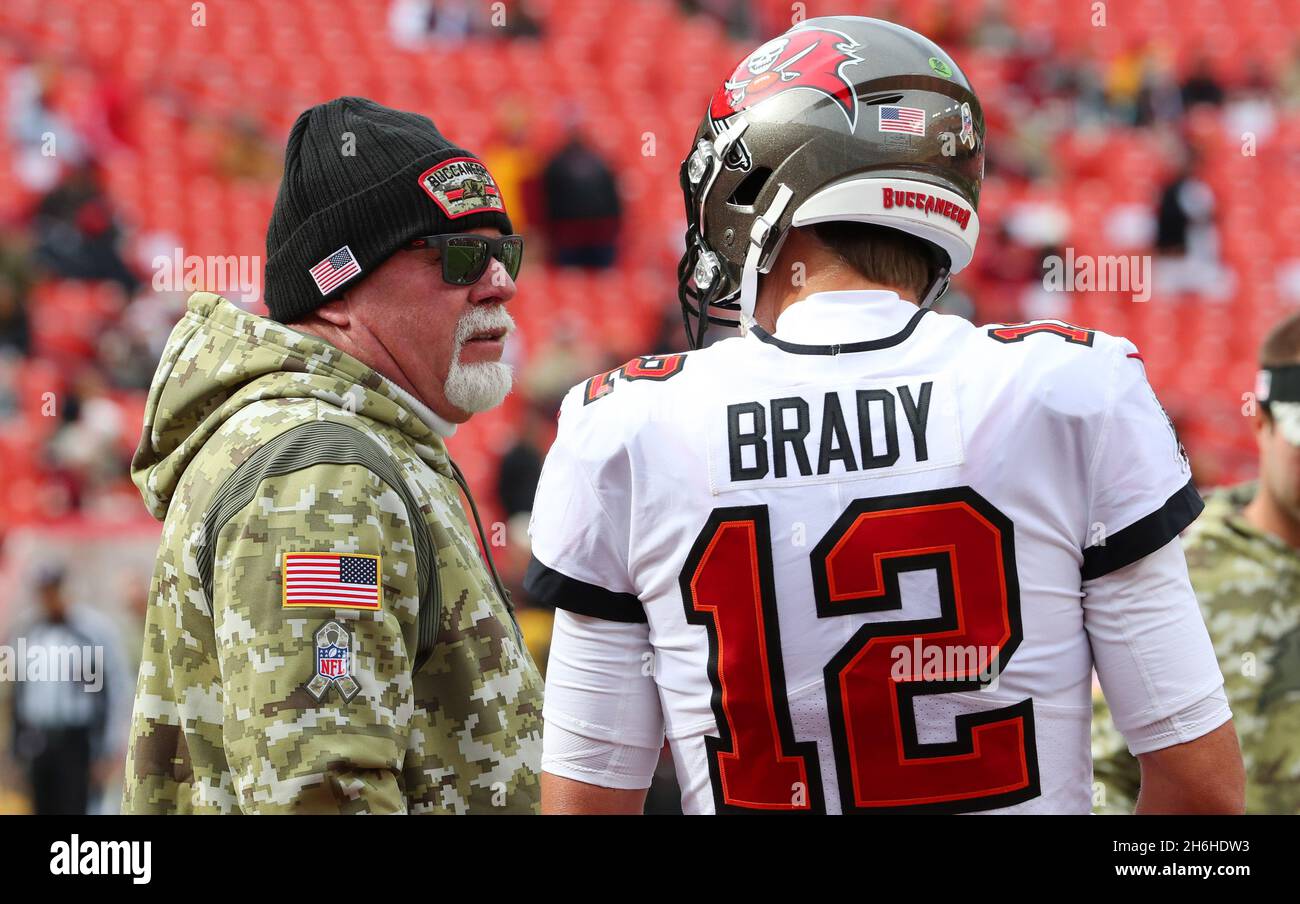 Nov 14, 2021; Landover, MD USA; Tampa Bay Buccaneers center Ryan Jensen  (66) prepares for an NFL game at FedEx Field. The Washington Football Team  beat the Buccaneers 29-19. (Steve Jacobson/Image of