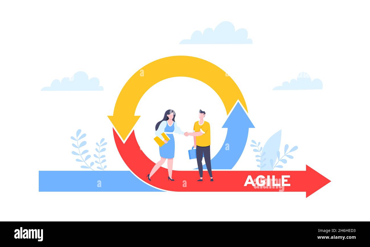 Agile development methodology business concept flat style design vector ...