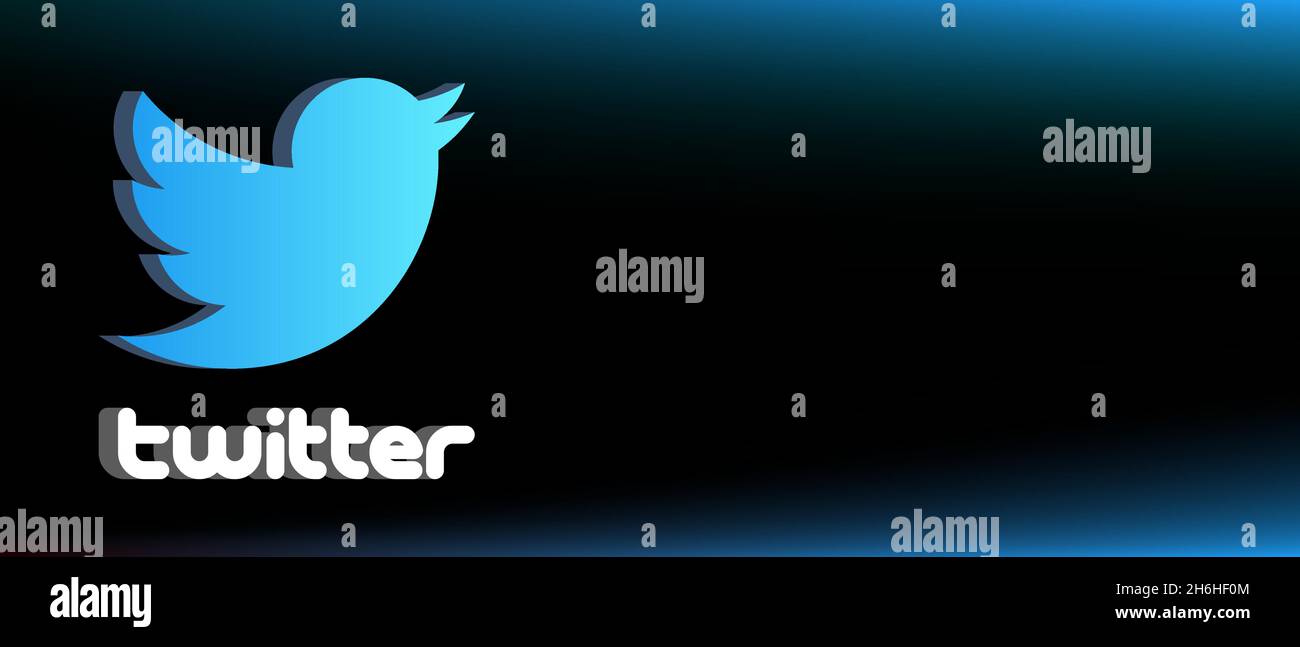 Twitter social media logo 3d effect in vector format Stock Vector