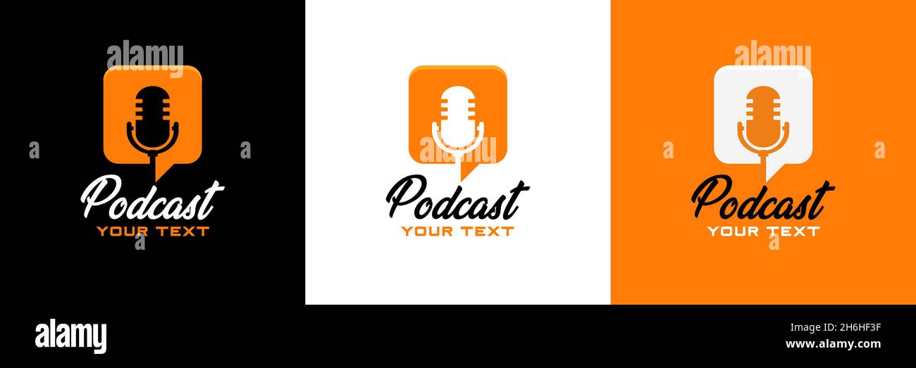 Podcast concept icon logo design, in vector format Stock Vector