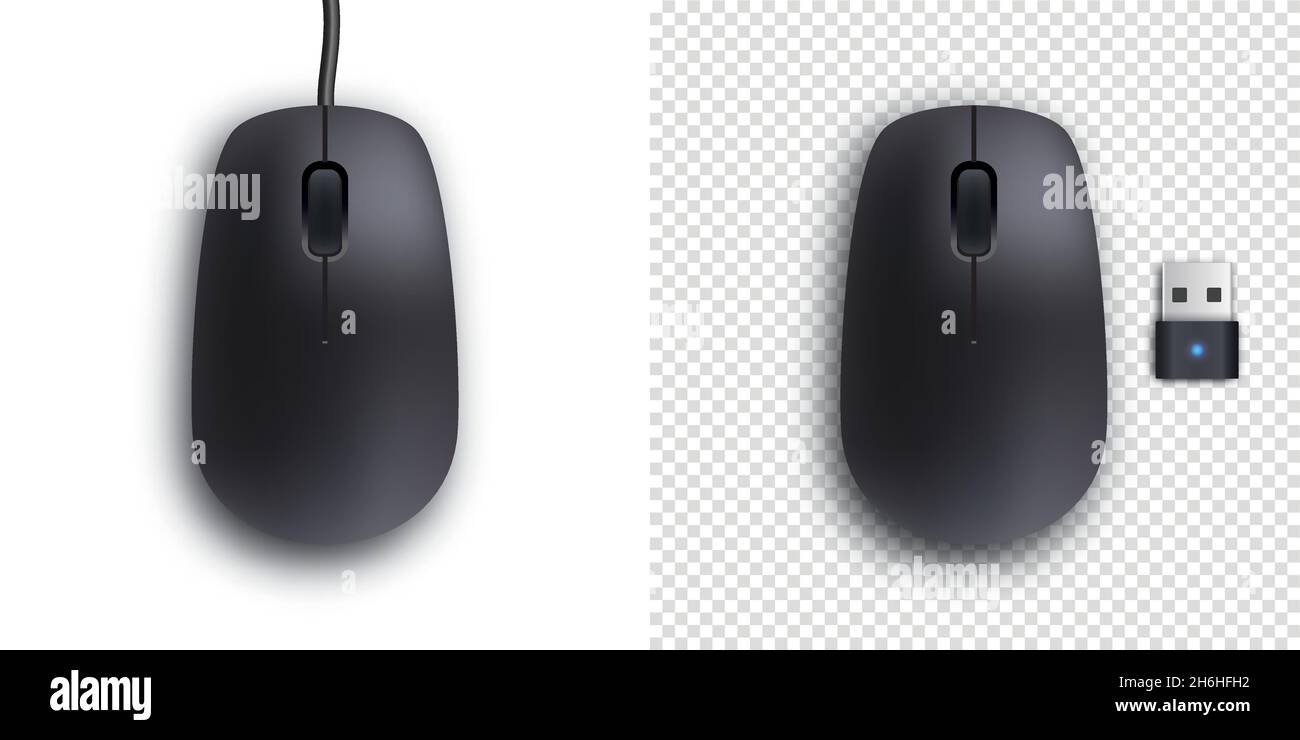 Mouse pc computer realistic effect in vector format Stock Vector Image