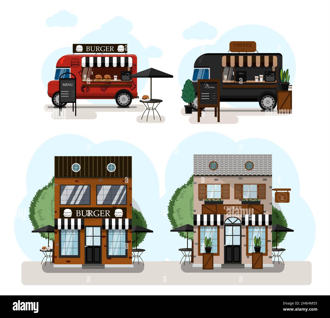 Restaurant cafes fast food Stock Vector Images - Alamy