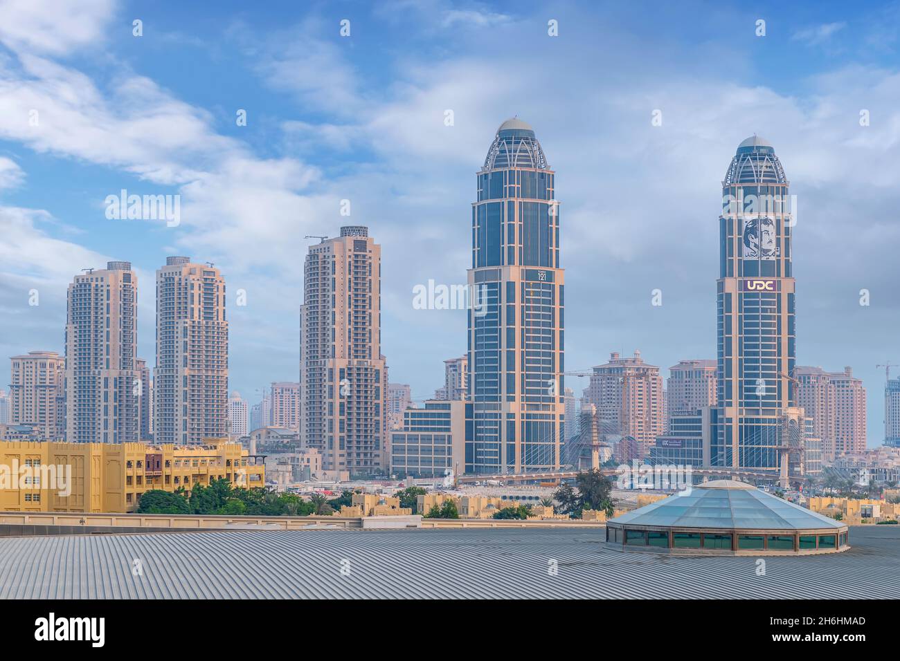 UDC twin tower Pearl Qatar Stock Photo - Alamy