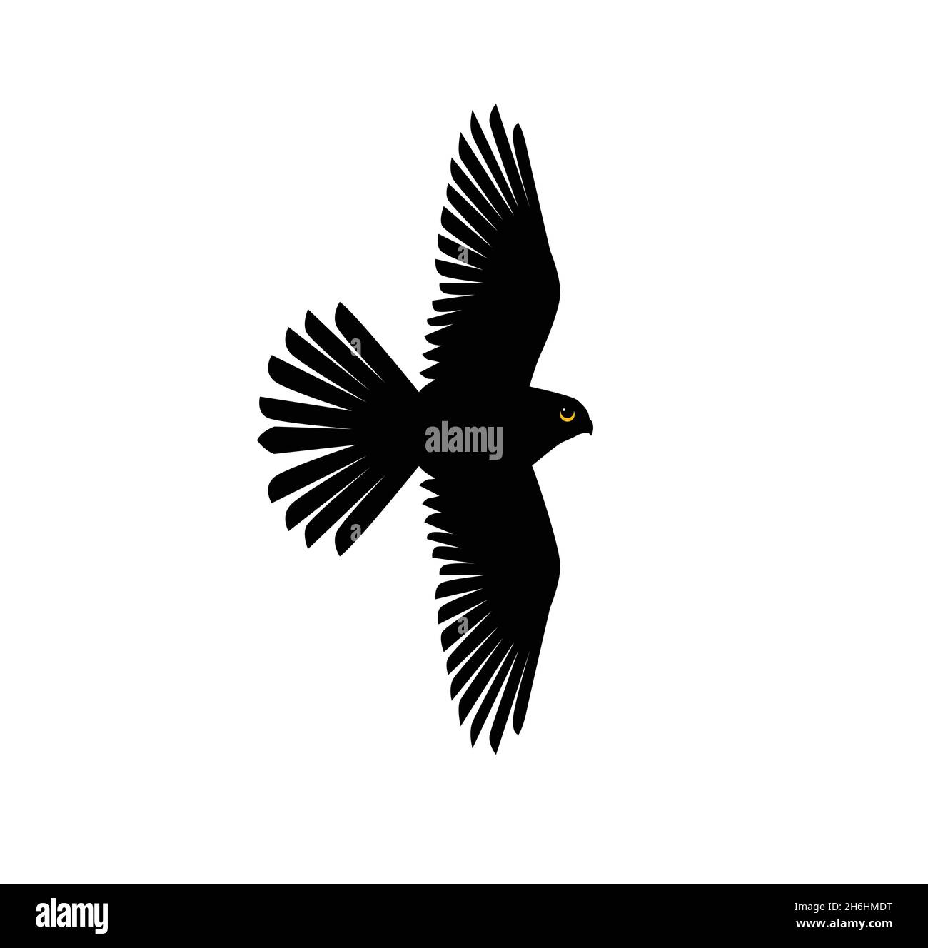 Kestrel in the flight silhouettes vector illustration Stock Vector