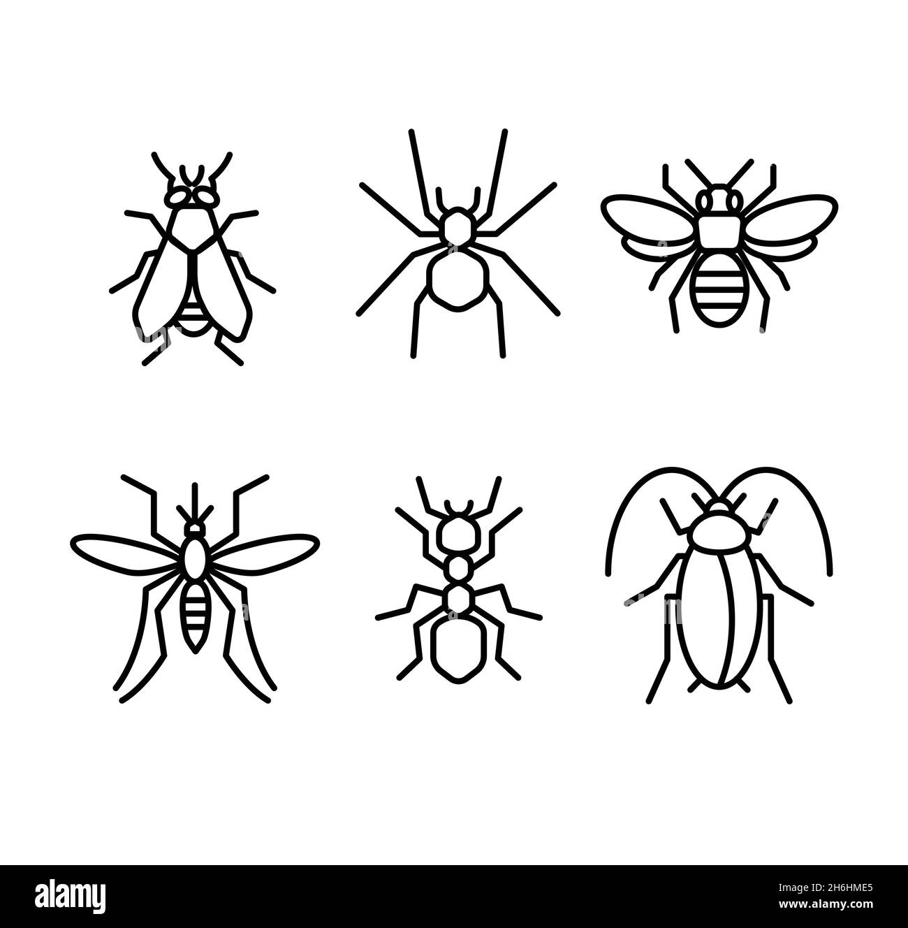 collection of Insect lines icon vector illustration Stock Vector