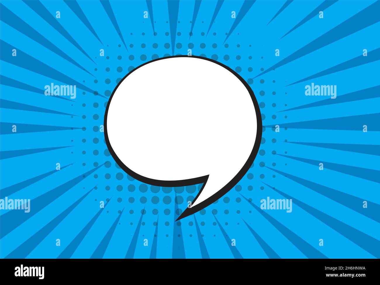 Empty cartoon black and white cloud, blue speech bubble Stock Photo - Alamy