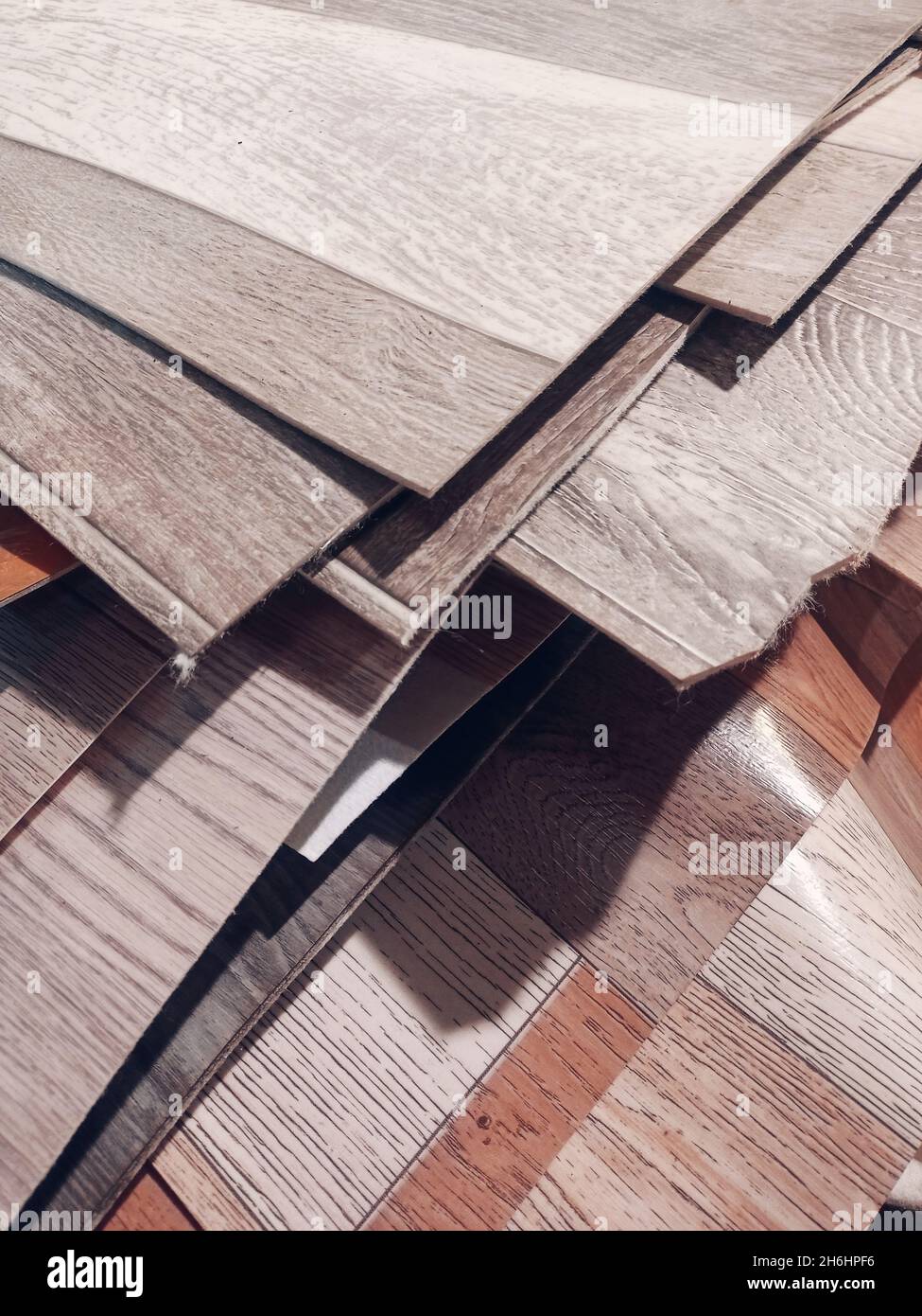 Linoleum. A roll of linoleum is in the flooring warehouse Stock Photo