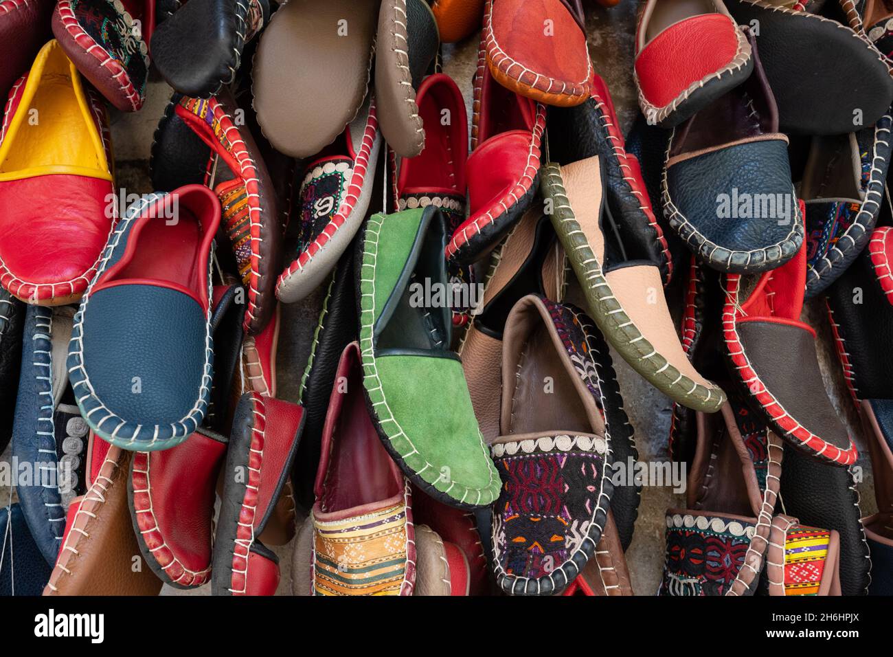 Traditional and colorful shoes for sale as a souvenir in Istanbul Stock Photo Alamy