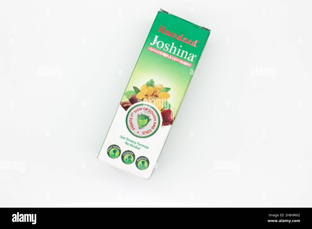 Noida , Utter pardesh , India - october 19 2021 , Hamdard Joshina Syrup , A picture of Hamdard Joshina Syrup on white background with selective focus Stock Photo