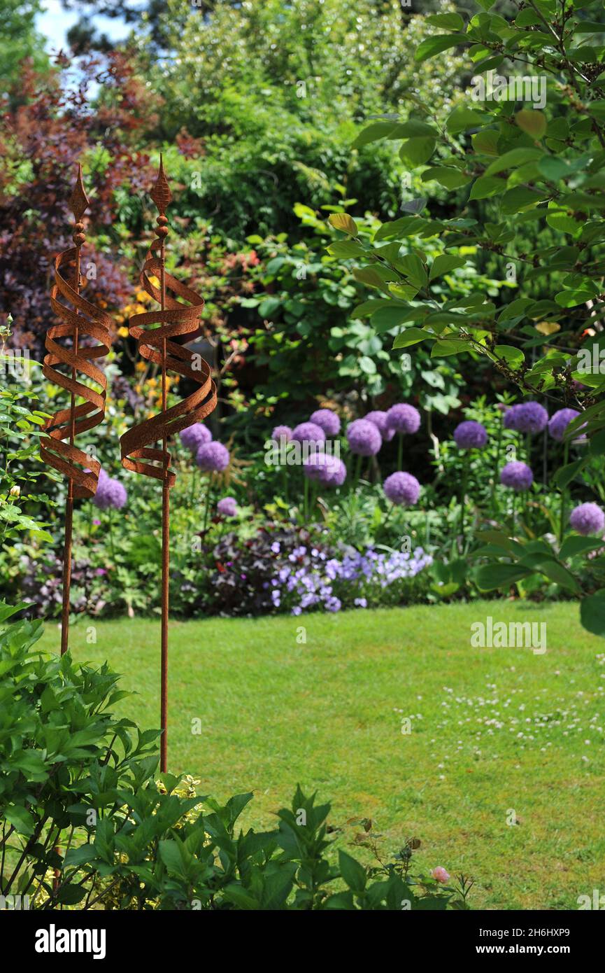 SOLINGEN, GERMANY - 15 JUNE 2013: Decoration of the German garden Ulbrich in June Stock Photo