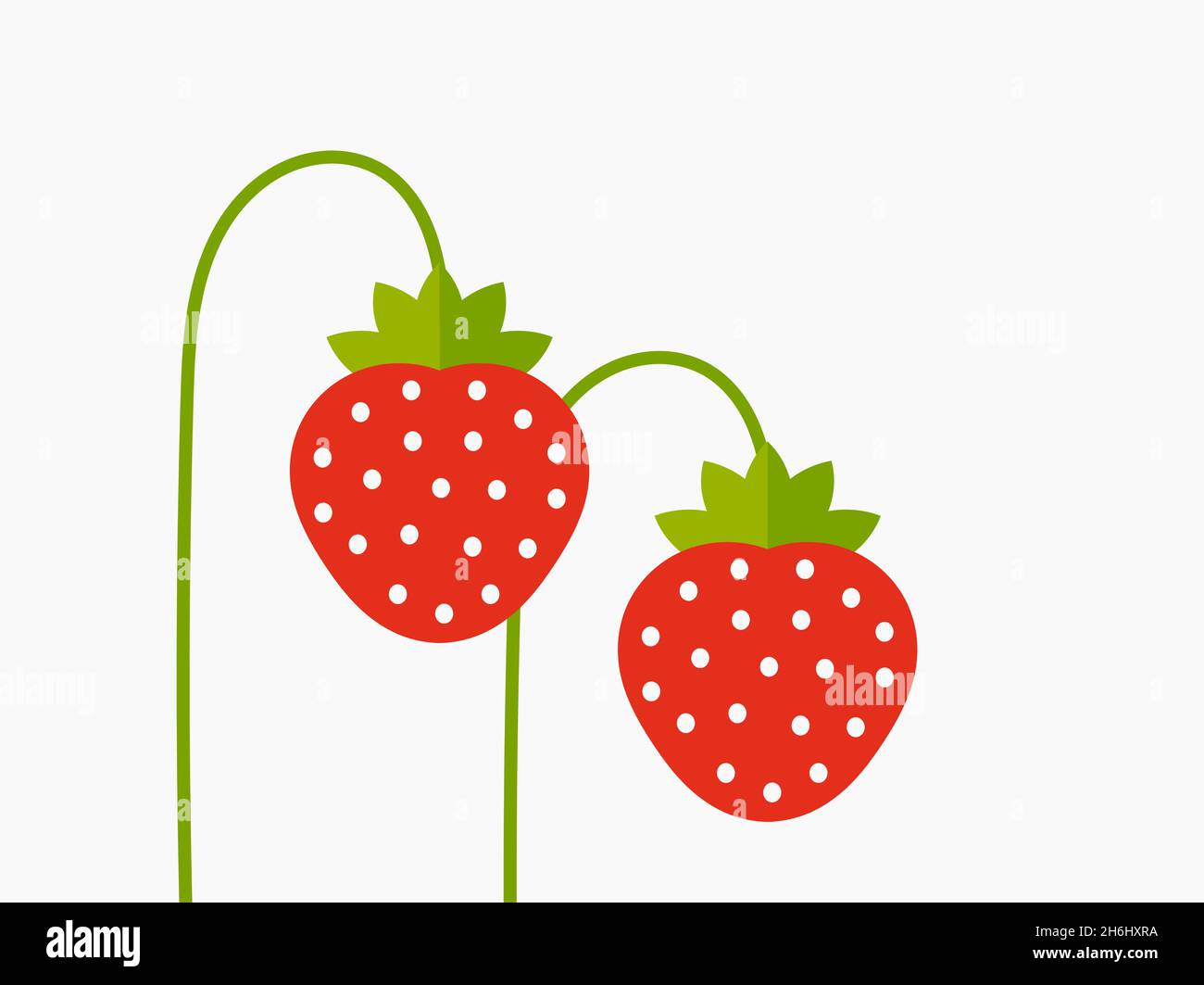 Red strawberry fruits on plant stems. Vector illustration Stock Vector ...