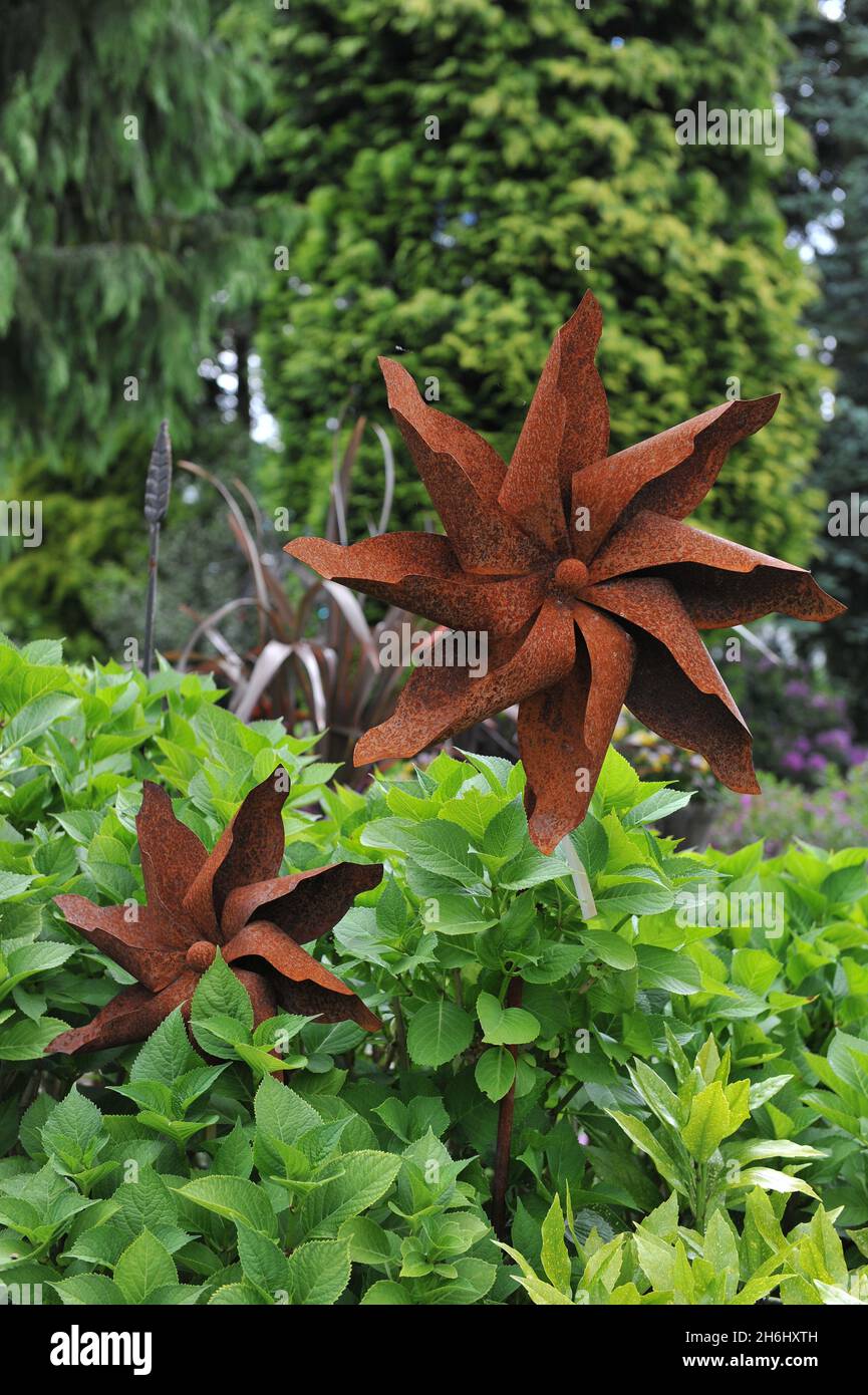 SOLINGEN, GERMANY - 15 JUNE 2013: Decoration of the German garden Ulbrich in June Stock Photo
