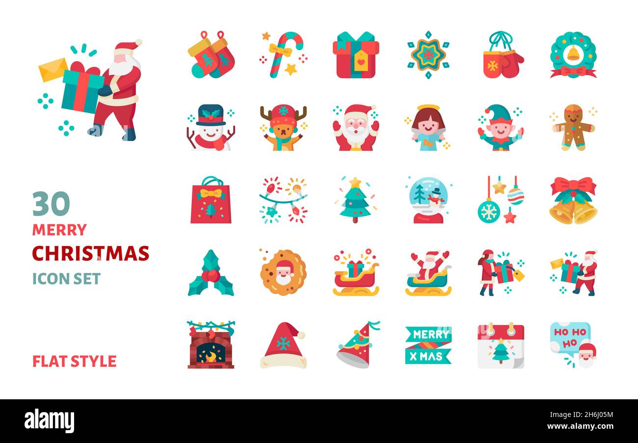 Merry christmas flat icon vector illustration for celebration and decoration Stock Vector