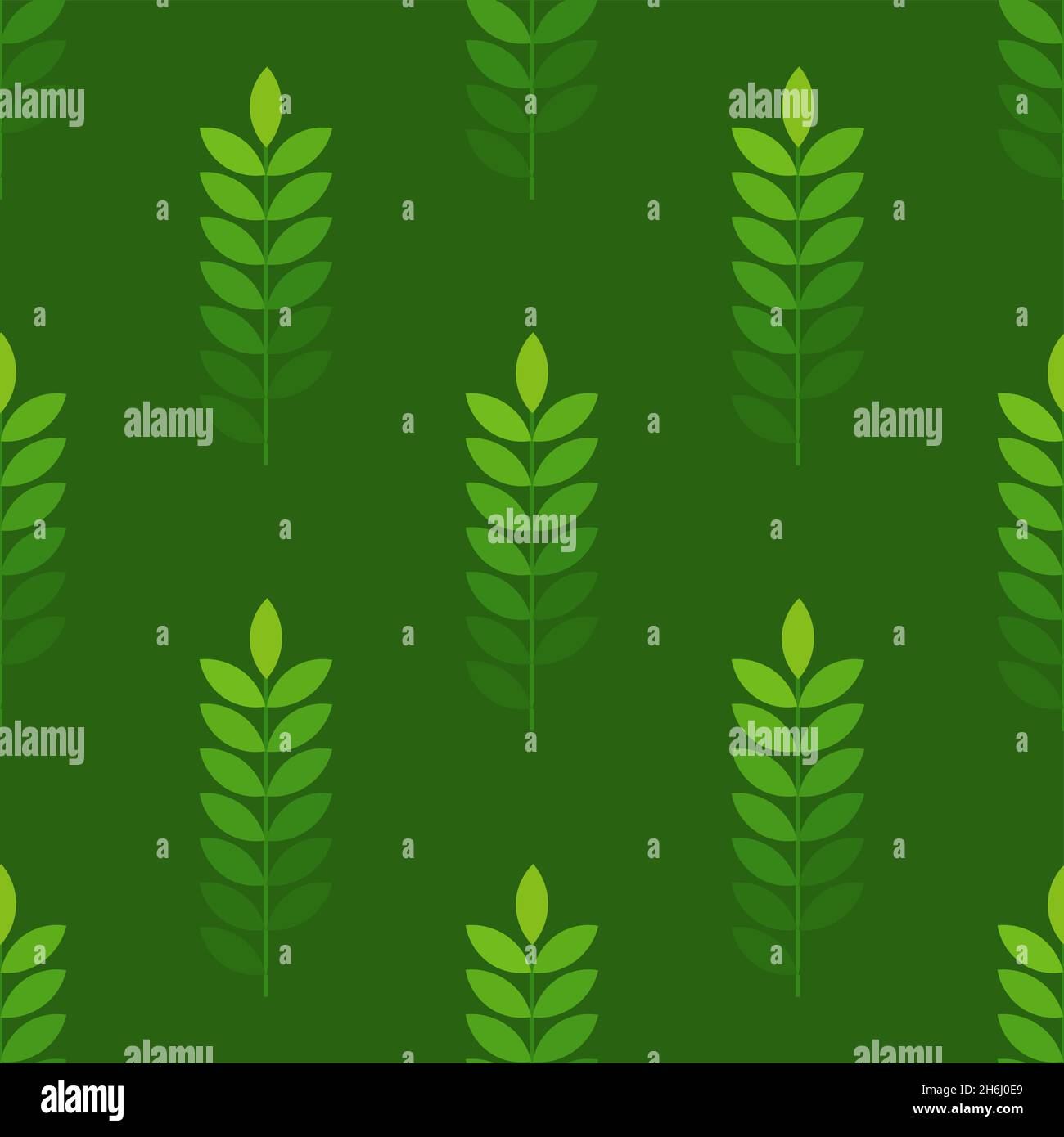 Green leaves dark green seamless pattern. Vector illustration Stock ...