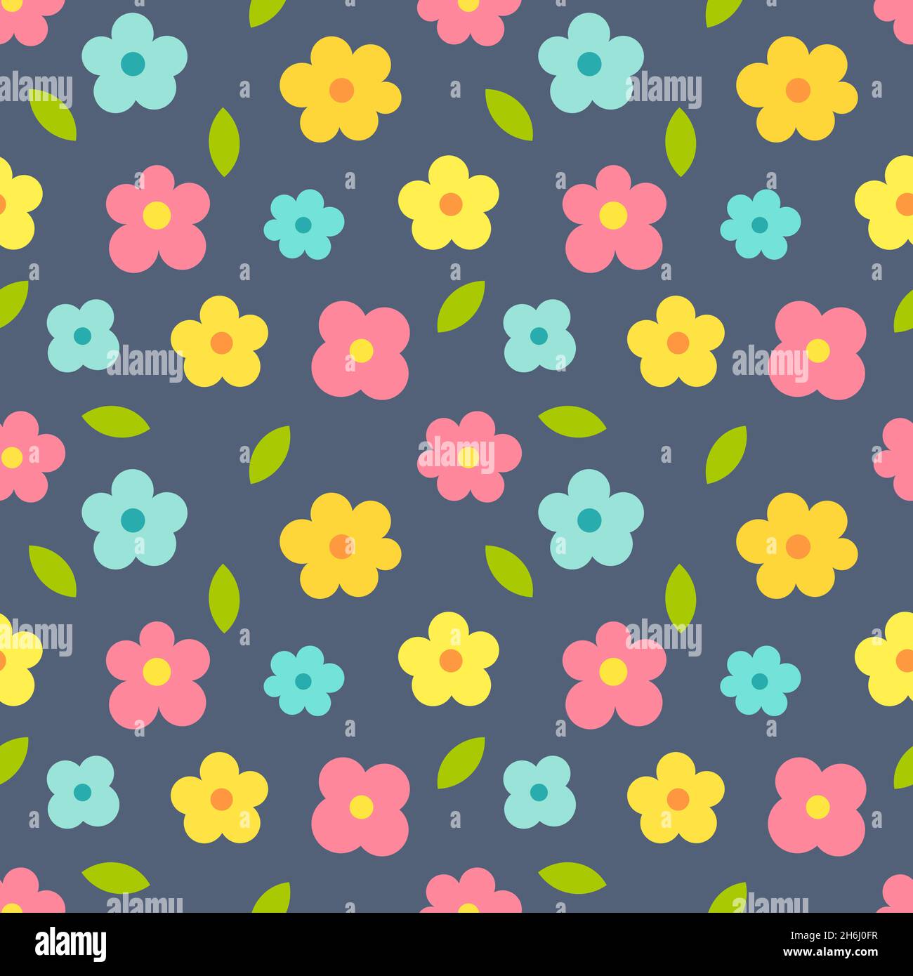 Colorful flowers seamless pattern. Summer flower meadow. Vector ...