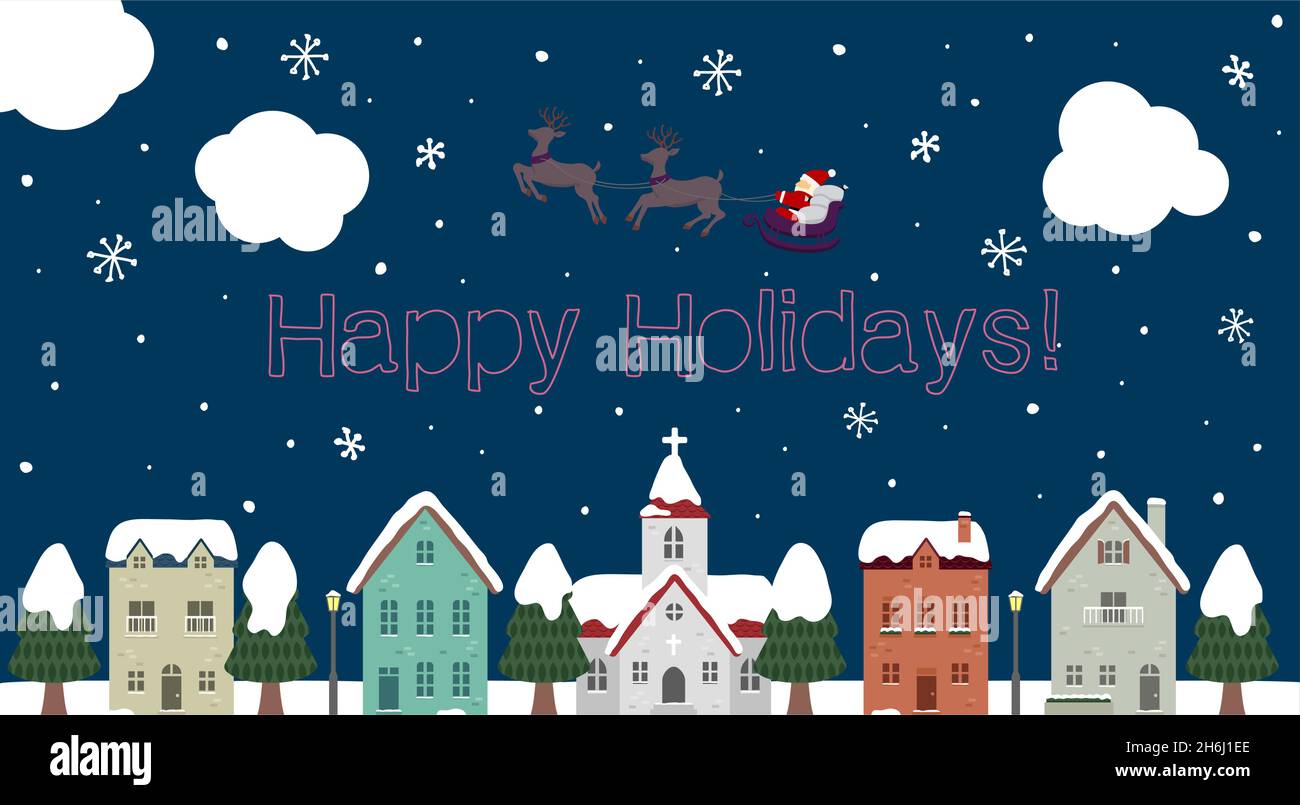 Happy holidays , Merry christmas vector banner illustration Stock