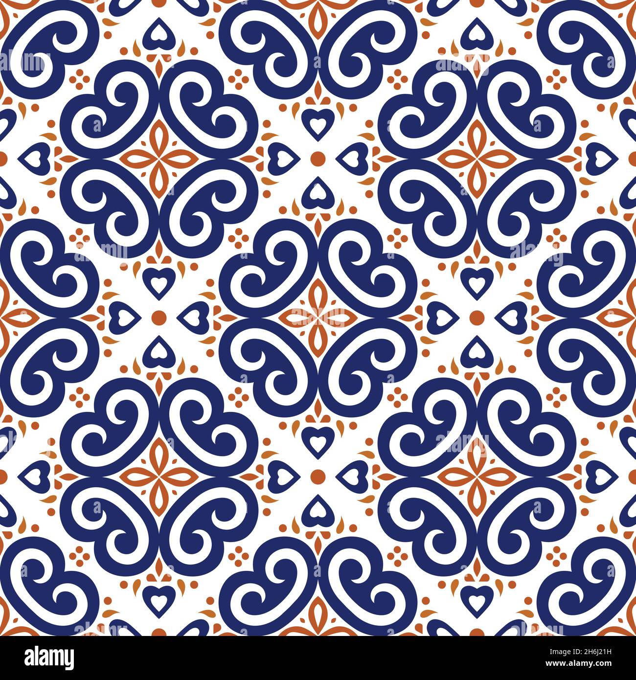Blue and orange ornamental seamless pattern. Vintage elements. Ornament.  Traditional, Ethnic, Turkish, Indian motifs. Great for fabric and textile,  wallpaper, packaging or any desired idea Stock Vector Image & Art - Alamy